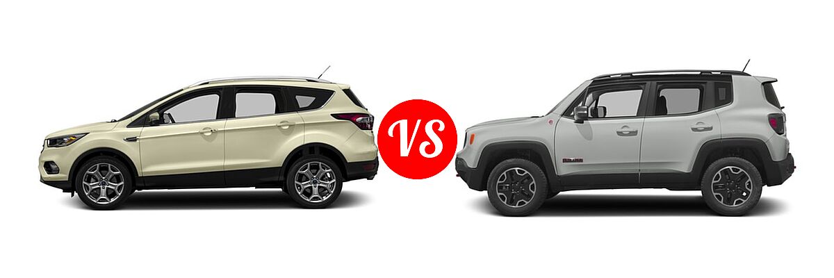 2017 Ford Escape SUV Titanium vs. 2017 Jeep Renegade SUV Deserthawk / Trailhawk - Side Comparison