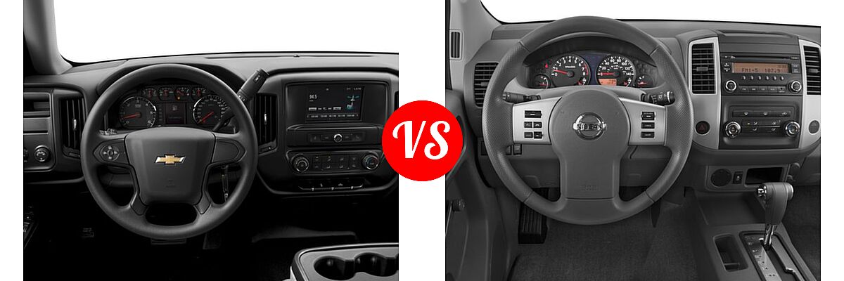 2017 Chevrolet Silverado 1500 Pickup Work Truck vs. 2017 Nissan Frontier Pickup S - Dashboard Comparison