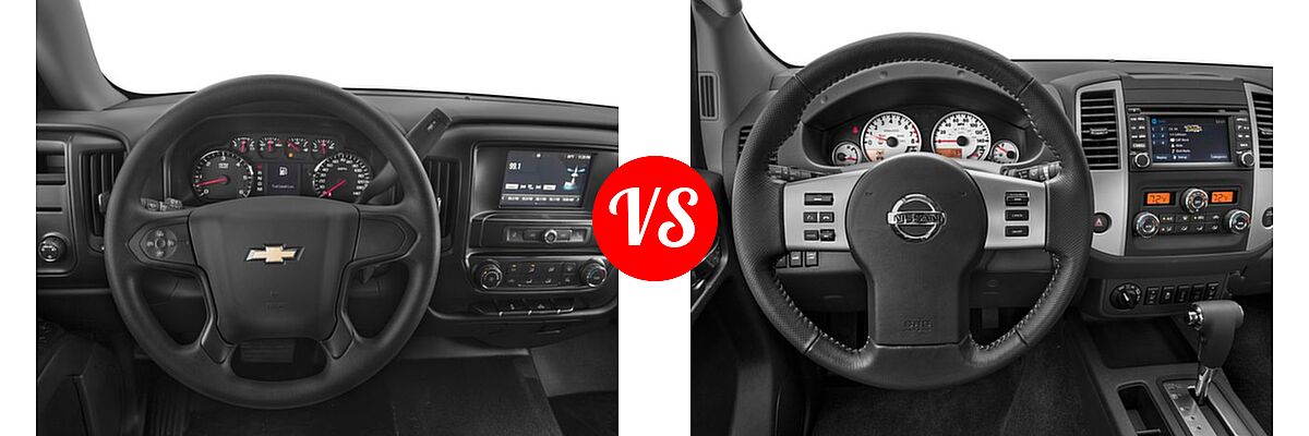 2017 Chevrolet Silverado 1500 Pickup LS vs. 2017 Nissan Frontier Pickup PRO-4X - Dashboard Comparison