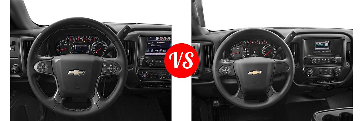 2017 Chevrolet Silverado 1500 Pickup LT vs. 2017 Chevrolet Silverado 2500HD Pickup Work Truck - Dashboard Comparison