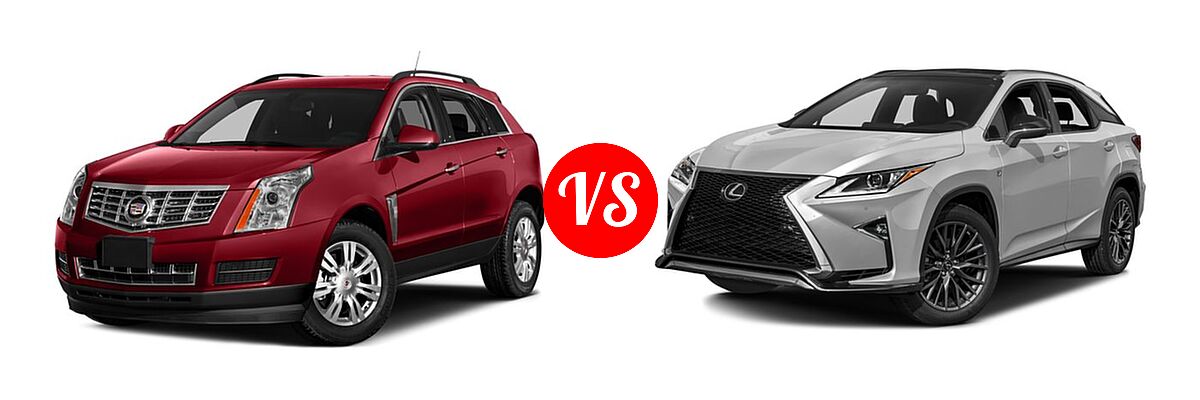 2016 Cadillac SRX SUV Luxury Collection / Performance Collection / Premium Collection vs. 2016 Lexus RX 350 SUV F Sport - Front Left Comparison