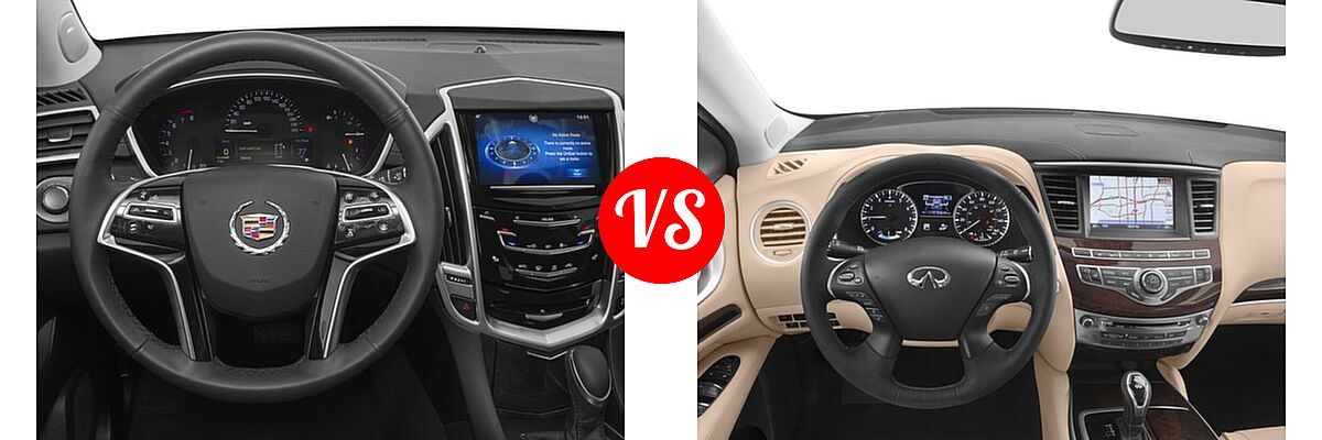 2016 Cadillac SRX SUV Luxury Collection / Performance Collection / Premium Collection vs. 2016 Infiniti QX60 SUV Hybrid Hybrid - Dashboard Comparison