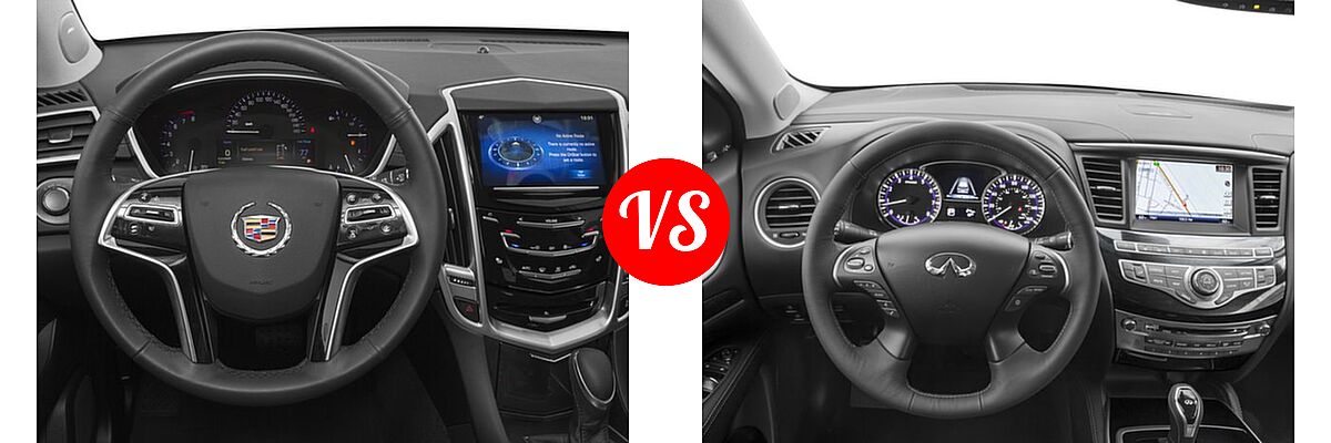2016 Cadillac SRX SUV Luxury Collection / Performance Collection / Premium Collection vs. 2016 Infiniti QX60 SUV AWD 4dr / FWD 4dr - Dashboard Comparison