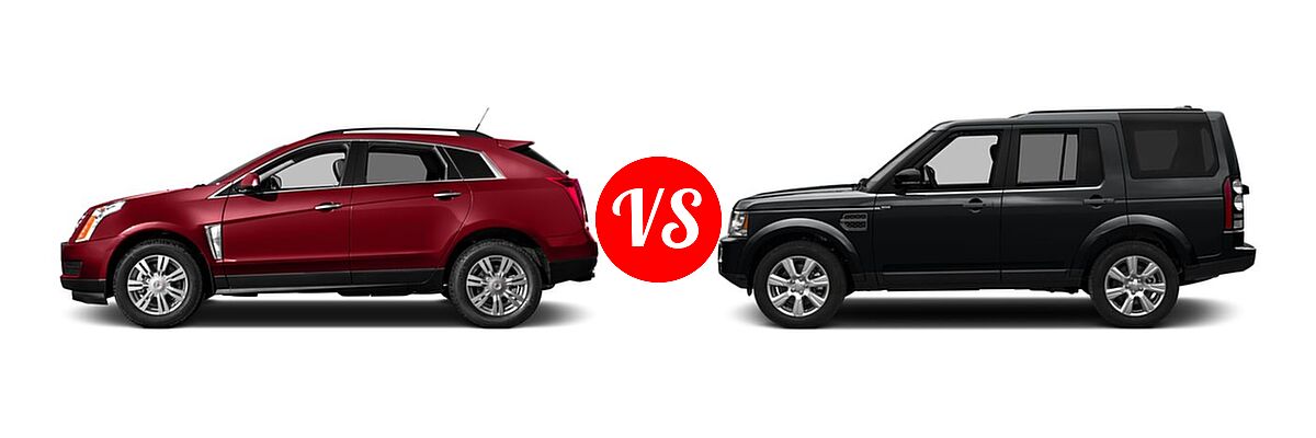 2016 Cadillac SRX SUV Luxury Collection / Performance Collection / Premium Collection vs. 2016 Land Rover LR4 SUV HSE / HSE LUX - Side Comparison