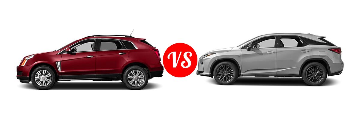 2016 Cadillac SRX SUV Luxury Collection / Performance Collection / Premium Collection vs. 2016 Lexus RX 350 SUV F Sport - Side Comparison