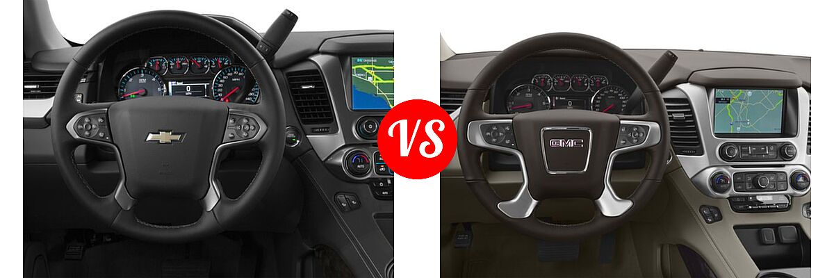 2016 Chevrolet Suburban SUV LS / LT vs. 2016 GMC Yukon XL SUV SLE / SLT - Dashboard Comparison
