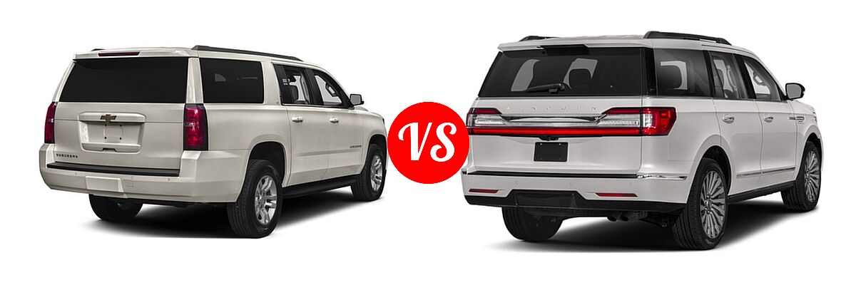2016 Chevrolet Suburban SUV LS / LT vs. 2019 Lincoln Navigator SUV Black Label / Premiere / Reserve / Select - Rear Right Comparison