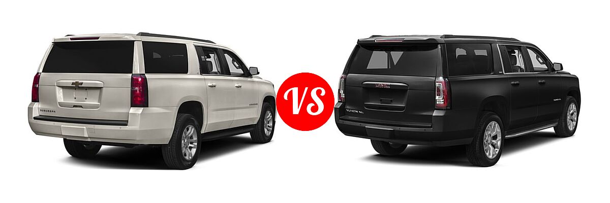 2016 Chevrolet Suburban SUV LS / LT vs. 2016 GMC Yukon XL SUV SLE / SLT - Rear Right Comparison