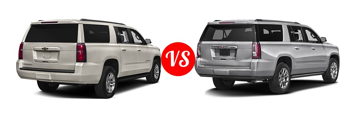 2016 Chevrolet Suburban SUV LS / LT vs. 2016 GMC Yukon XL SUV Denali - Rear Right Comparison