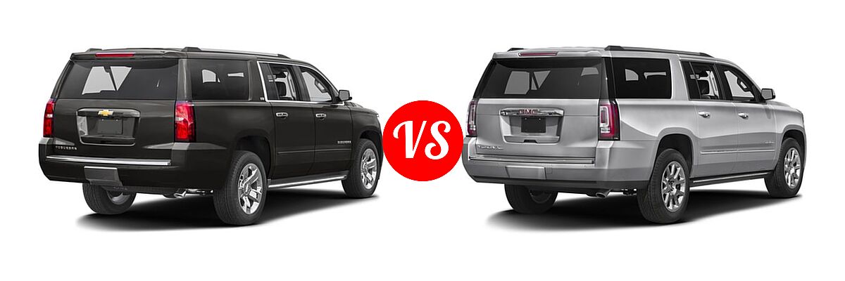 2016 Chevrolet Suburban SUV LTZ vs. 2016 GMC Yukon XL SUV Denali - Rear Right Comparison