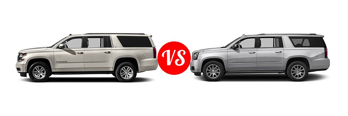 2016 Chevrolet Suburban SUV LS / LT vs. 2016 GMC Yukon XL SUV Denali - Side Comparison
