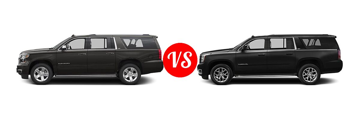 2016 Chevrolet Suburban SUV LTZ vs. 2016 GMC Yukon XL SUV SLE / SLT - Side Comparison