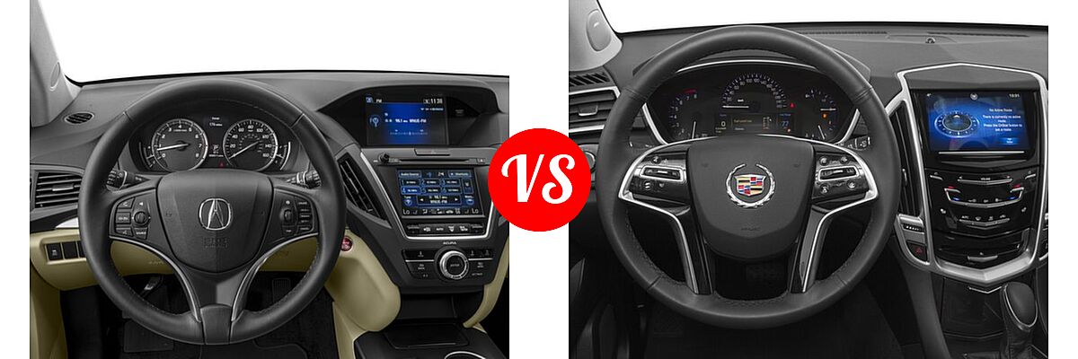 2016 Acura MDX SUV FWD 4dr vs. 2016 Cadillac SRX SUV Luxury Collection / Performance Collection / Premium Collection - Dashboard Comparison