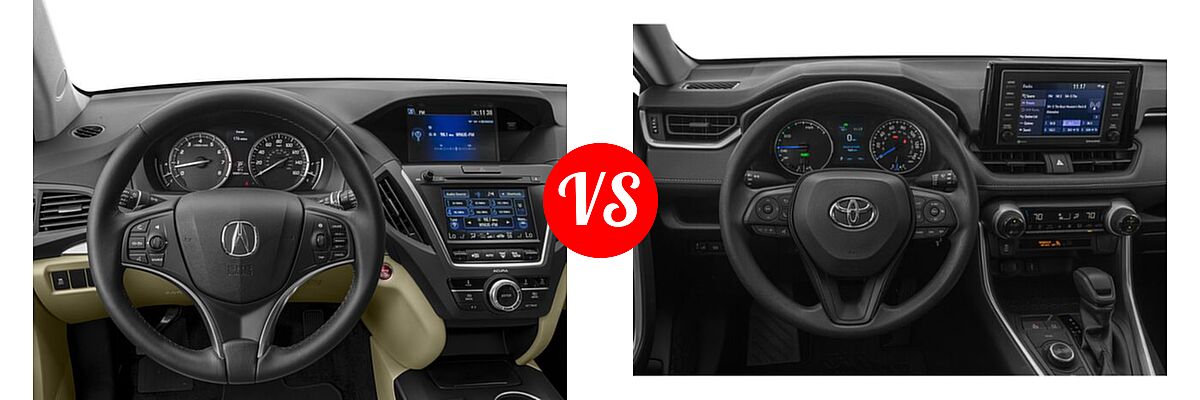 2016 Acura MDX SUV FWD 4dr vs. 2019 Toyota RAV4 Hybrid SUV Hybrid  - Dashboard Comparison