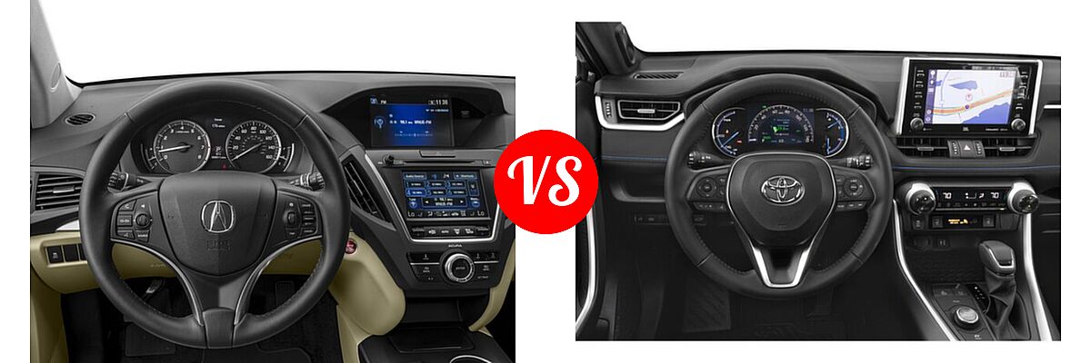2016 Acura MDX SUV FWD 4dr vs. 2019 Toyota RAV4 Hybrid SUV Hybrid  - Dashboard Comparison