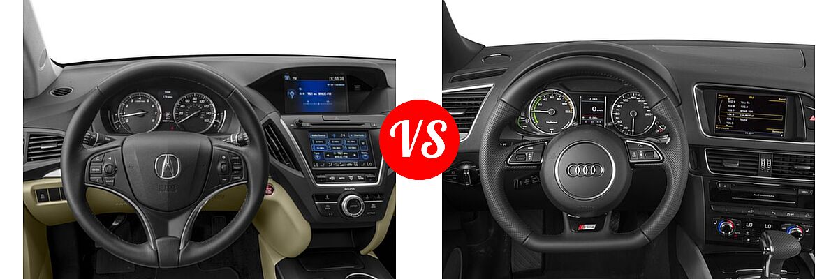 2016 Acura MDX SUV FWD 4dr vs. 2016 Audi Q5 SUV Hybrid Prestige Hybrid - Dashboard Comparison