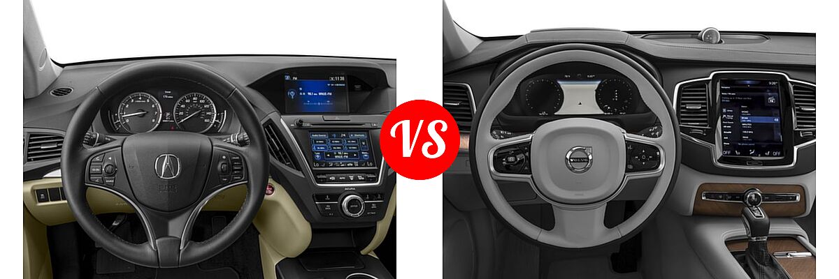 2016 Acura MDX SUV FWD 4dr vs. 2016 Volvo XC90 SUV T6 First Edition / T6 Inscription / T6 Momentum - Dashboard Comparison