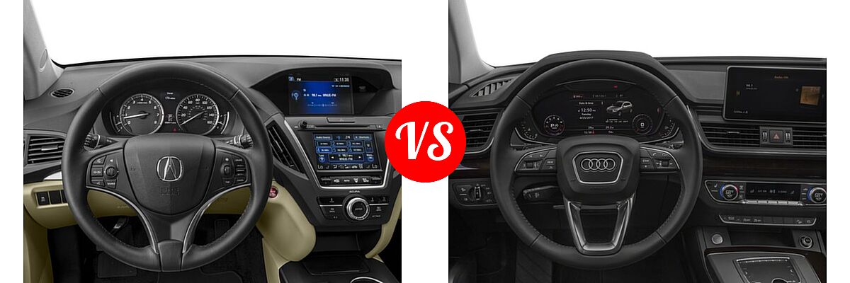 2016 Acura MDX SUV FWD 4dr vs. 2018 Audi Q5 SUV Premium / Premium Plus / Prestige - Dashboard Comparison