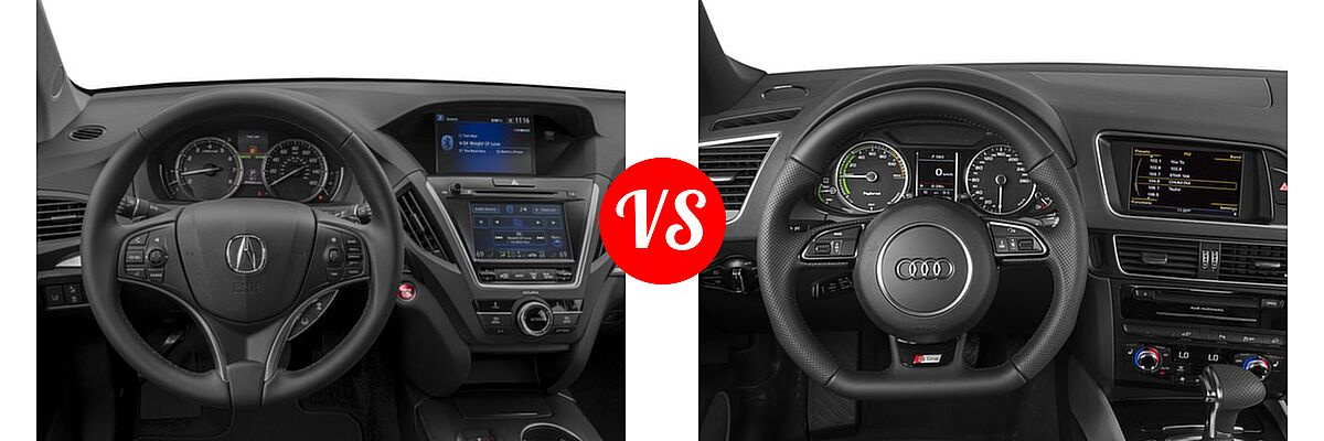 2016 Acura MDX SUV w/AcuraWatch Plus vs. 2016 Audi Q5 SUV Hybrid Prestige Hybrid - Dashboard Comparison
