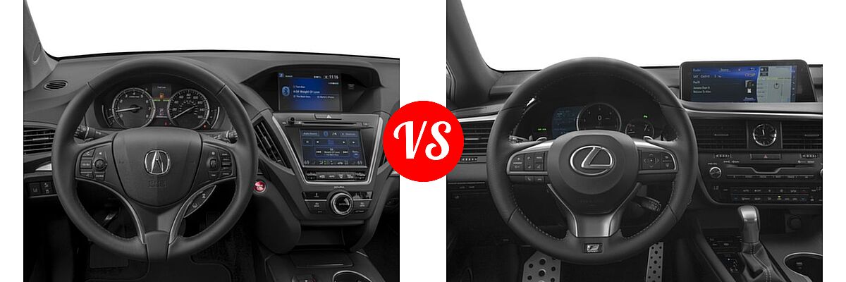 2016 Acura MDX SUV w/AcuraWatch Plus vs. 2016 Lexus RX 350 SUV F Sport - Dashboard Comparison