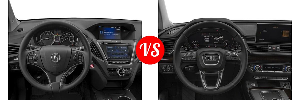 2016 Acura MDX SUV w/AcuraWatch Plus vs. 2018 Audi Q5 SUV Premium / Premium Plus / Prestige - Dashboard Comparison
