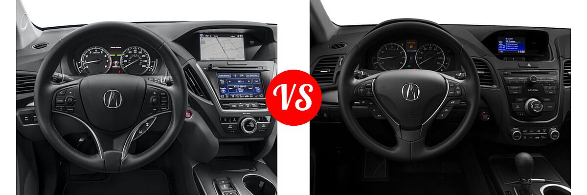 2016 Acura MDX SUV w/Advance vs. 2016 Acura RDX SUV AWD 4dr - Dashboard Comparison