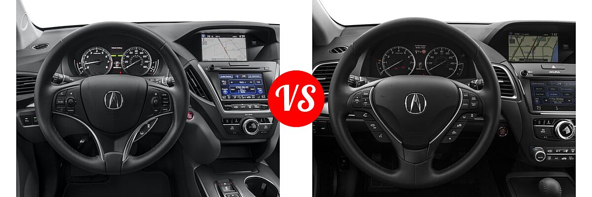 2016 Acura MDX SUV w/Advance vs. 2016 Acura RDX SUV Advance Pkg - Dashboard Comparison