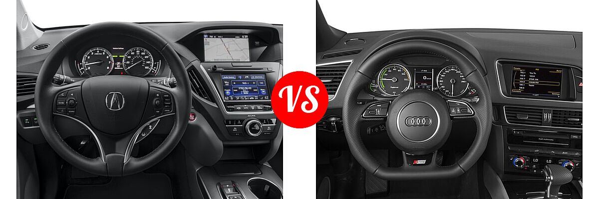 2016 Acura MDX SUV w/Advance vs. 2016 Audi Q5 SUV Hybrid Prestige Hybrid - Dashboard Comparison