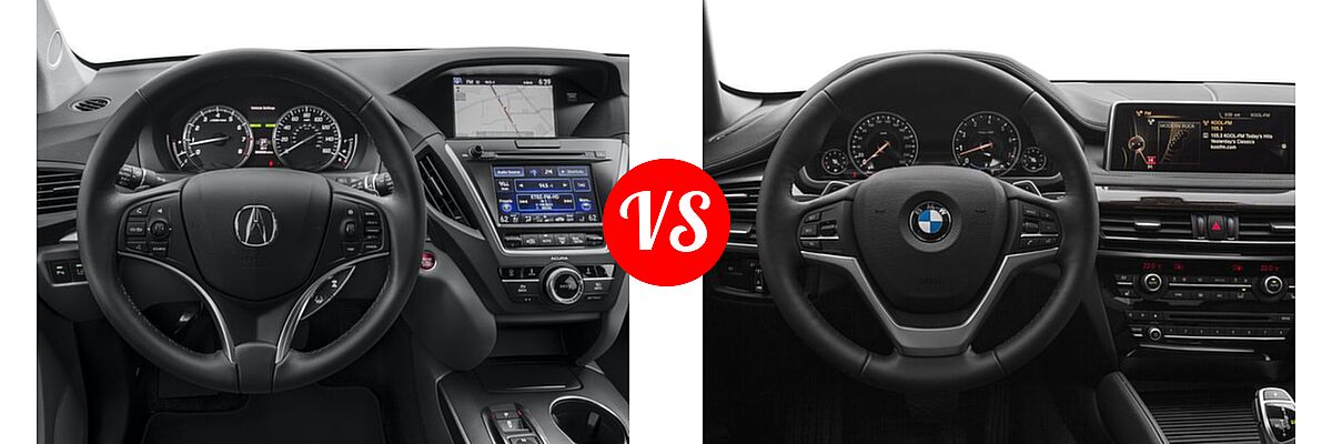 2016 Acura MDX SUV w/Advance vs. 2016 BMW X6 SUV sDrive35i / xDrive35i / xDrive50i - Dashboard Comparison
