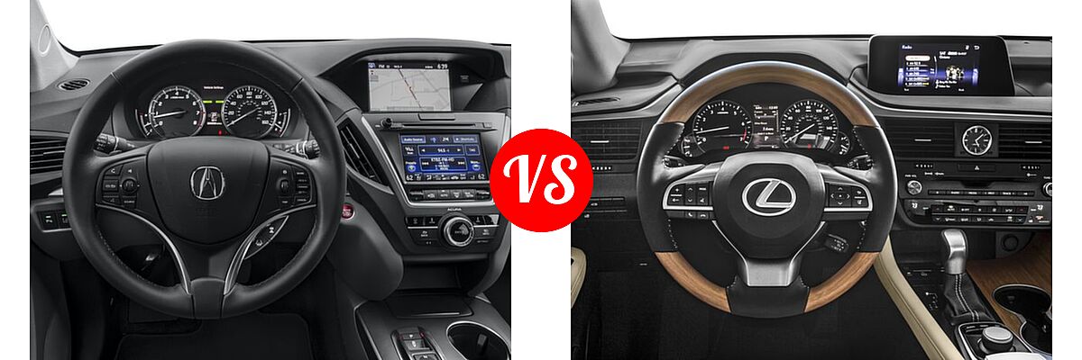 2016 Acura MDX SUV w/Advance vs. 2016 Lexus RX 350 SUV AWD 4dr / FWD 4dr - Dashboard Comparison