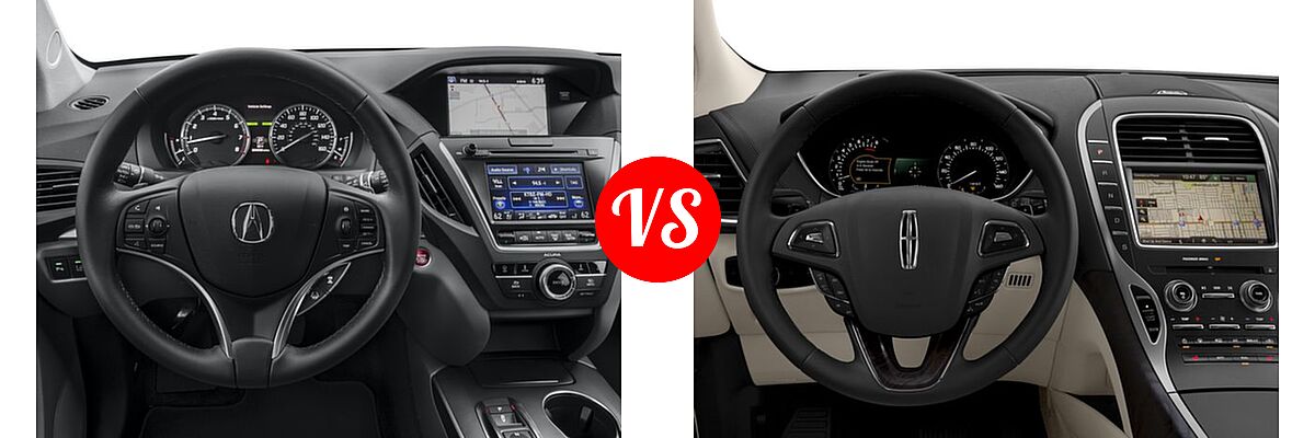 2016 Acura MDX SUV w/Advance vs. 2016 Lincoln MKX SUV Black Label / Premiere / Reserve / Select - Dashboard Comparison