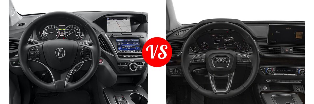 2016 Acura MDX SUV w/Advance vs. 2018 Audi Q5 SUV Premium / Premium Plus / Prestige - Dashboard Comparison