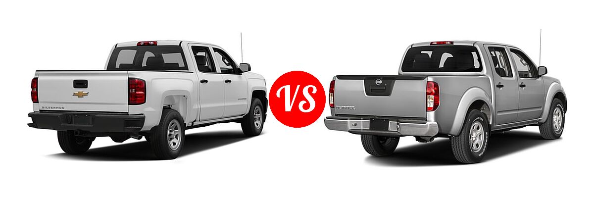 2017 Chevrolet Silverado 1500 Pickup Work Truck vs. 2017 Nissan Frontier Pickup S - Rear Right Comparison