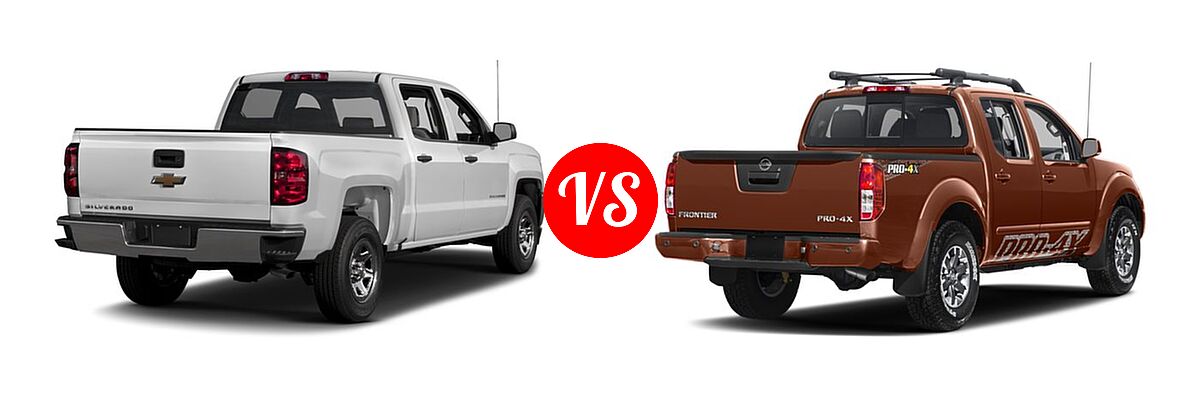 2017 Chevrolet Silverado 1500 Pickup LS vs. 2017 Nissan Frontier Pickup PRO-4X - Rear Right Comparison