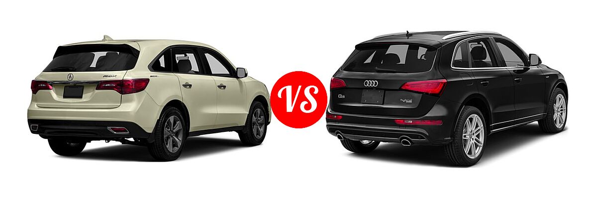 2016 Acura MDX SUV FWD 4dr vs. 2016 Audi Q5 SUV Hybrid Prestige Hybrid - Rear Right Comparison