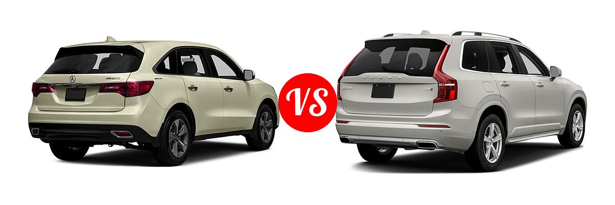 2016 Acura MDX SUV FWD 4dr vs. 2016 Volvo XC90 SUV T5 Inscription / T5 Momentum - Rear Right Comparison