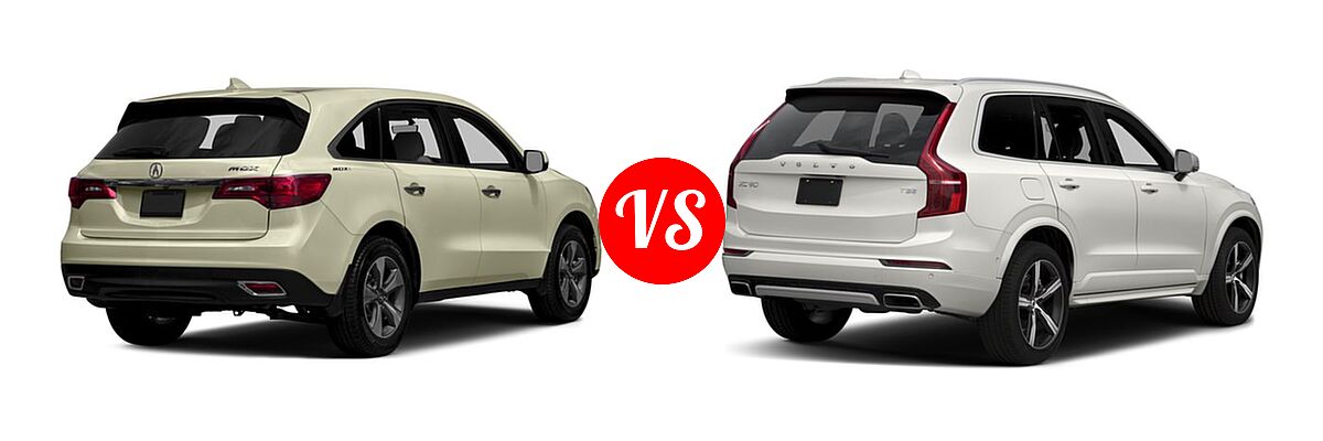 2016 Acura MDX SUV FWD 4dr vs. 2016 Volvo XC90 SUV T5 R-Design / T6 R-Design - Rear Right Comparison
