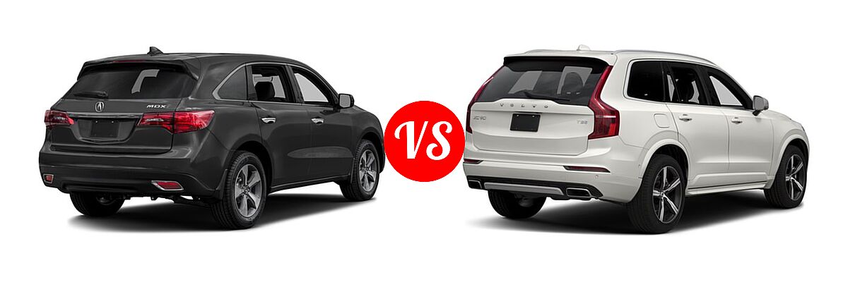 2016 Acura MDX SUV w/AcuraWatch Plus vs. 2016 Volvo XC90 SUV T5 R-Design / T6 R-Design - Rear Right Comparison