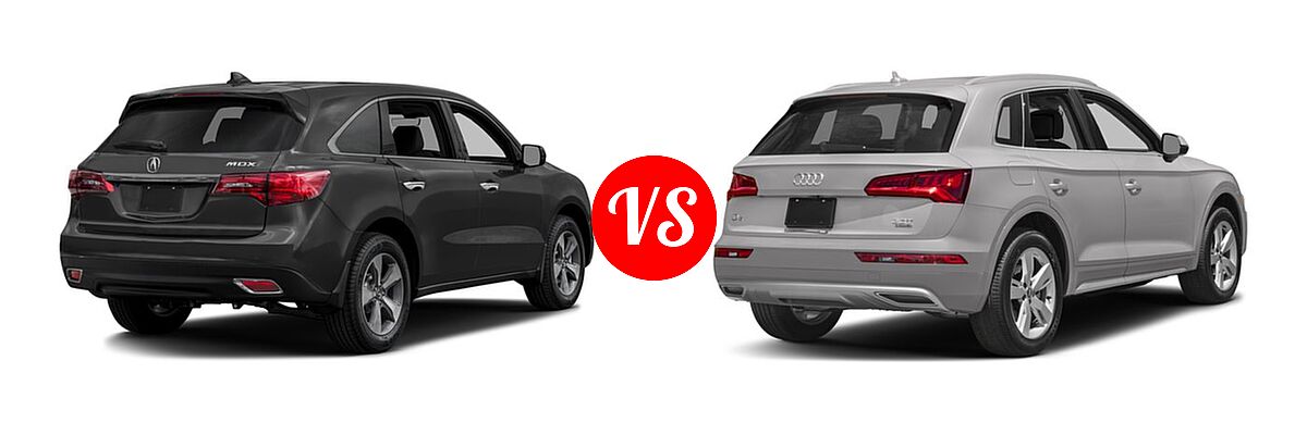 2016 Acura MDX SUV w/AcuraWatch Plus vs. 2018 Audi Q5 SUV Premium / Premium Plus / Prestige - Rear Right Comparison