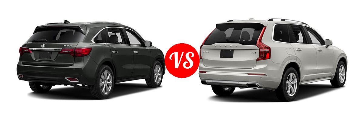 2016 Acura MDX SUV w/Advance vs. 2016 Volvo XC90 SUV T5 Inscription / T5 Momentum - Rear Right Comparison