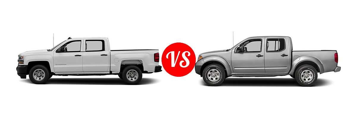 2017 Chevrolet Silverado 1500 Pickup Work Truck vs. 2017 Nissan Frontier Pickup S - Side Comparison