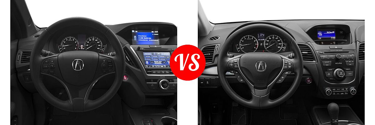 2016 Acura MDX SUV SH-AWD 4dr vs. 2016 Acura RDX SUV AcuraWatch Plus Pkg / FWD 4dr - Dashboard Comparison