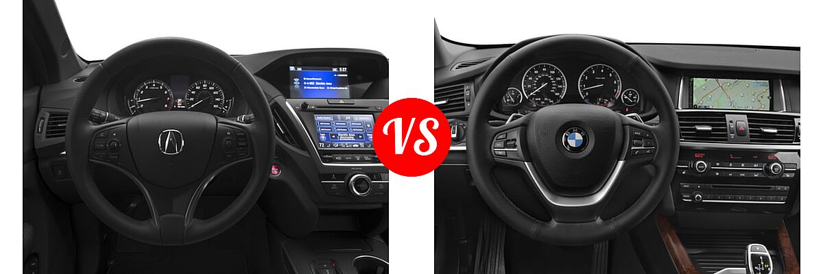 2016 Acura MDX SUV SH-AWD 4dr vs. 2016 BMW X4 SUV xDrive28i / xDrive35i - Dashboard Comparison