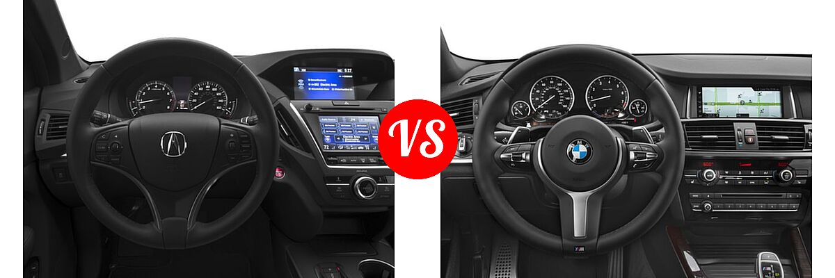 2016 Acura MDX SUV SH-AWD 4dr vs. 2016 BMW X4 M40i SUV M40i - Dashboard Comparison