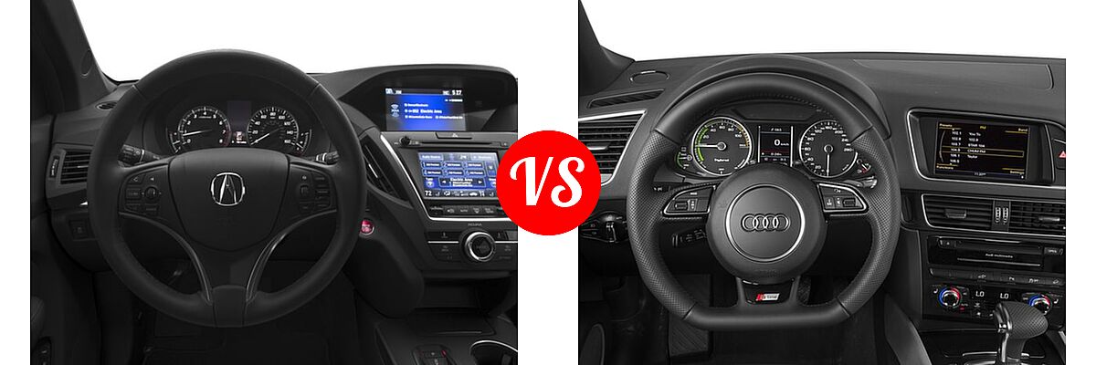 2016 Acura MDX SUV SH-AWD 4dr vs. 2016 Audi Q5 SUV Hybrid Prestige Hybrid - Dashboard Comparison