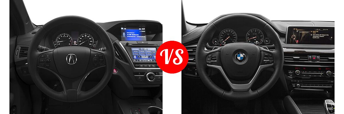 2016 Acura MDX SUV SH-AWD 4dr vs. 2016 BMW X6 SUV sDrive35i / xDrive35i / xDrive50i - Dashboard Comparison