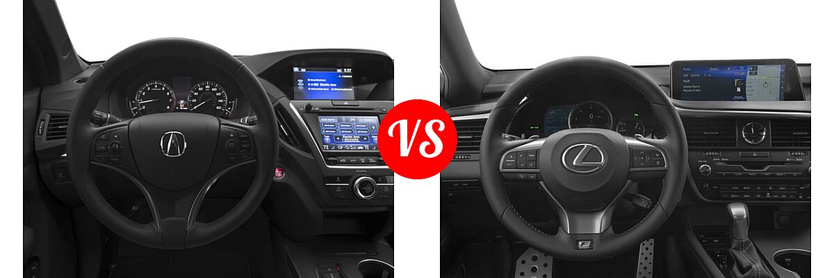 2016 Acura MDX SUV SH-AWD 4dr vs. 2016 Lexus RX 350 SUV F Sport - Dashboard Comparison