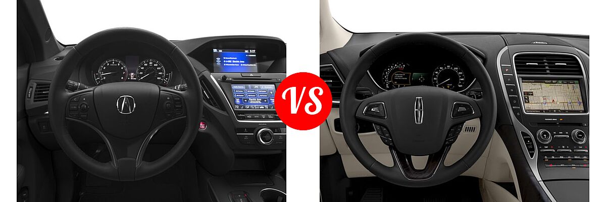 2016 Acura MDX SUV SH-AWD 4dr vs. 2016 Lincoln MKX SUV Black Label / Premiere / Reserve / Select - Dashboard Comparison