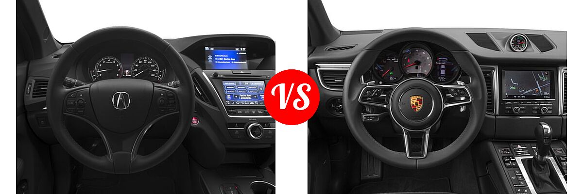 2016 Acura MDX SUV SH-AWD 4dr vs. 2016 Porsche Macan SUV S / Turbo - Dashboard Comparison