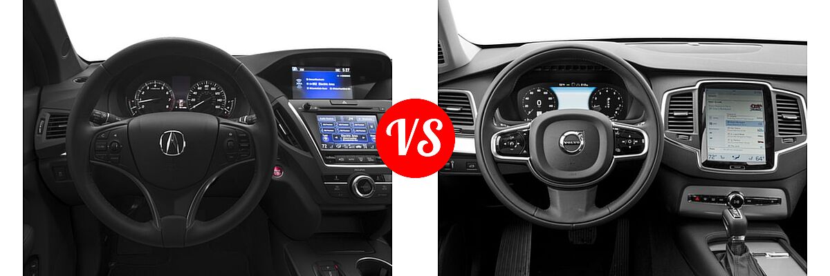 2016 Acura MDX SUV SH-AWD 4dr vs. 2016 Volvo XC90 SUV T5 Inscription / T5 Momentum - Dashboard Comparison
